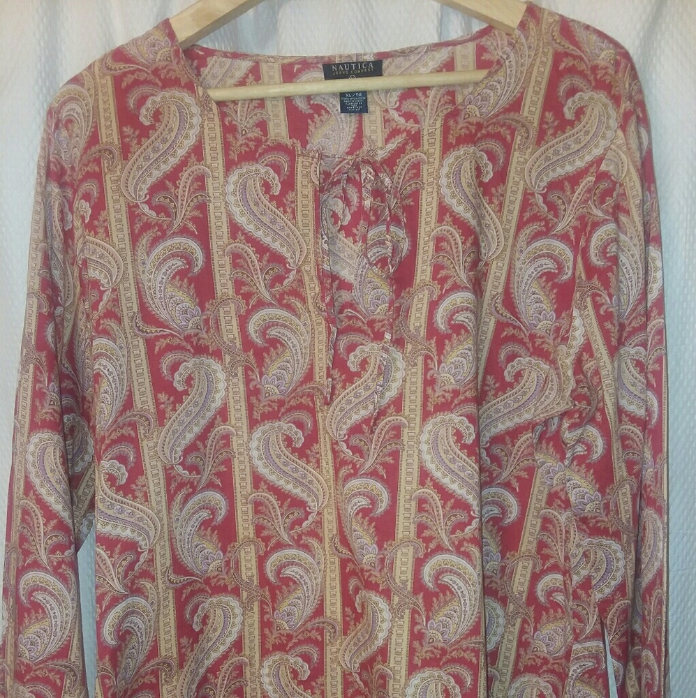Nautica hankerchief print cotton top